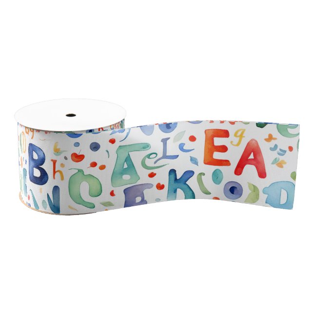 Alphabet Pattern  Grosgrain Ribbon (Spool)