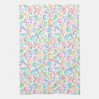 alphabet pattern kitchen towel
