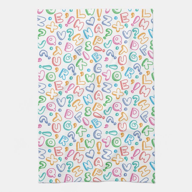alphabet pattern kitchen towel (Vertical)