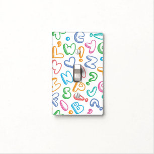 alphabet pattern light switch cover