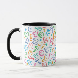 alphabet pattern mug