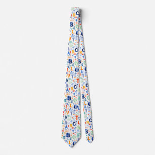 Alphabet Pattern Neck Tie
