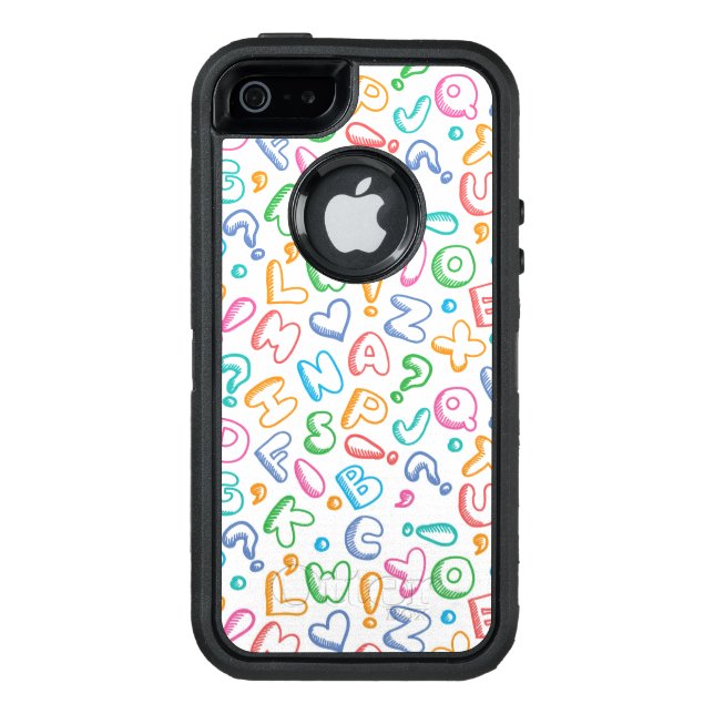 alphabet pattern otterbox iPhone case (Back)