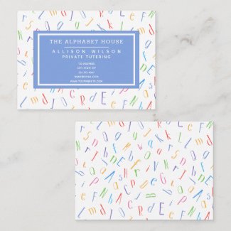 Alphabet Pattern - Substitute Teacher / Tutor Business Card