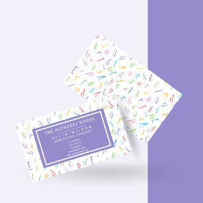 Alphabet Pattern - Substitute Teacher / Tutor Business Card