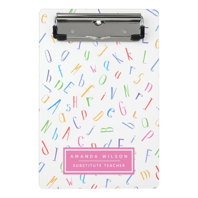 Alphabet Pattern - Substitute Teacher / Tutor Mini Clipboard (Front)