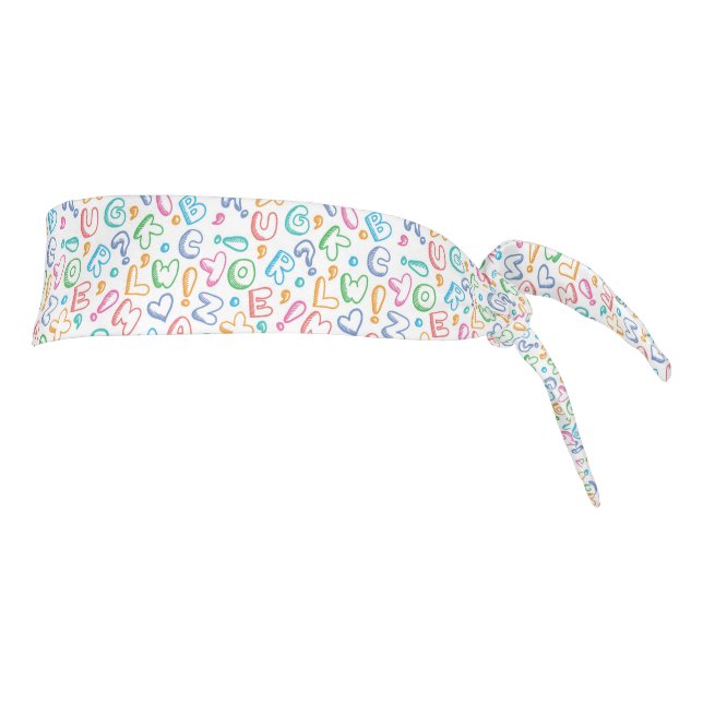alphabet pattern tie headband (Rotate 90)