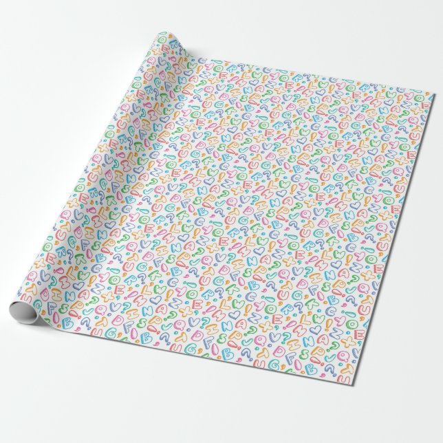alphabet pattern wrapping paper (Unrolled)