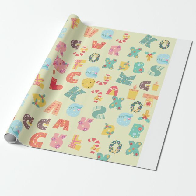Alphabet Pattern Wrapping Paper (Unrolled)
