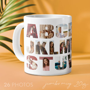 Alphabet Photo Collage - Level Difficult Giant Coffee Mug