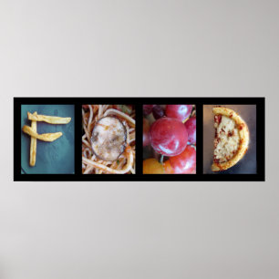 Alphabet Photography Collage, FOOD Letter Word Art Poster