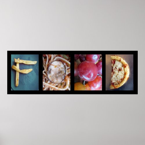 Alphabet Photography Collage FOOD Letter Word Art Poster