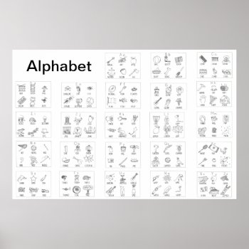 Alphabet Picture Poster by SmartyTwoShoes at Zazzle