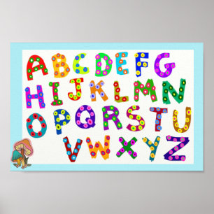 Alphabet pink poster