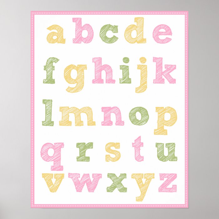 Alphabet Poster for Girl's Nursery