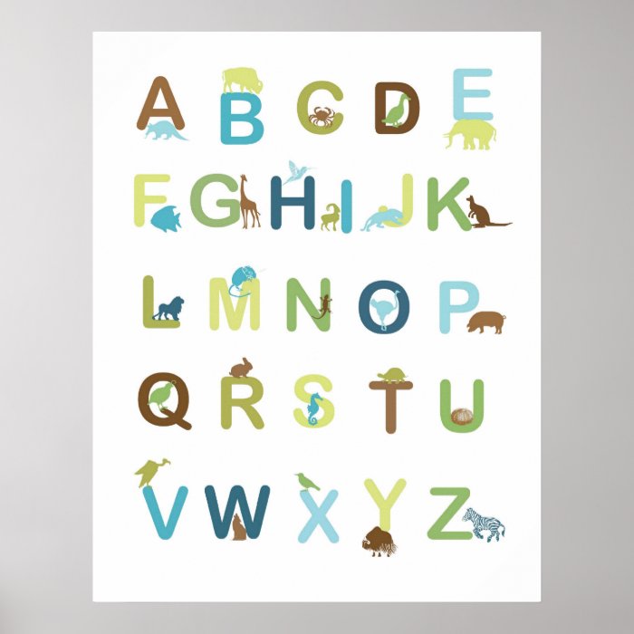 Alphabet Poster in earthy colors