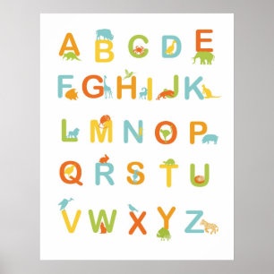 Alphabet poster with Sunny colors