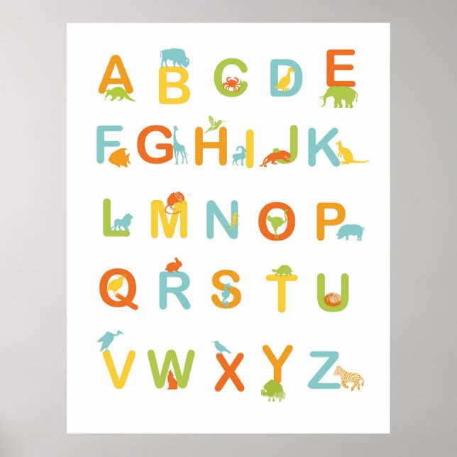 Alphabet poster with Sunny colors (Front)