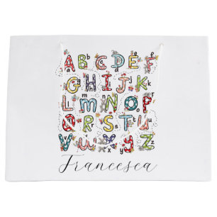 Alphabet Rabbits, Butterflies, Fairies & Flowers  Large Gift Bag