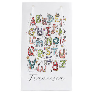 Alphabet Rabbits, Butterflies, Fairies & Flowers  Small Gift Bag