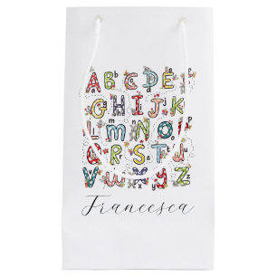 Alphabet Rabbits, Butterflies, Fairies & Flowers  Small Gift Bag