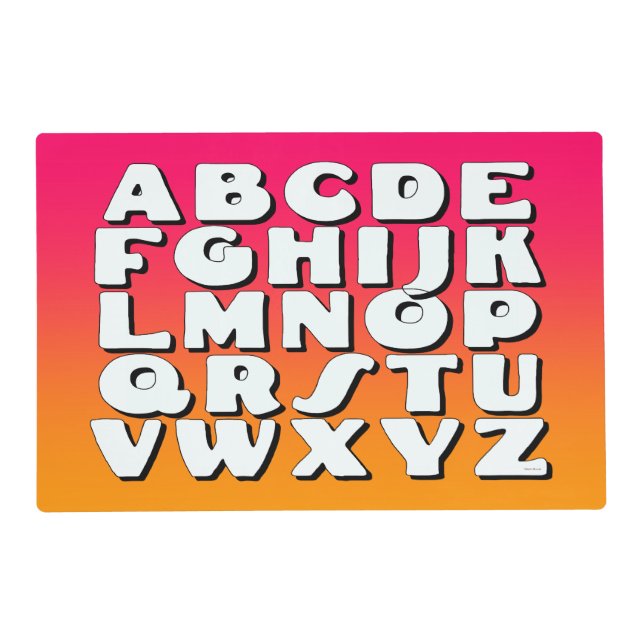 Alphabet Rainbow    Placemat (Back)