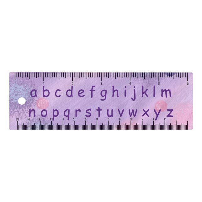 Alphabet Rulers Purple letters on lavender blends (Front)
