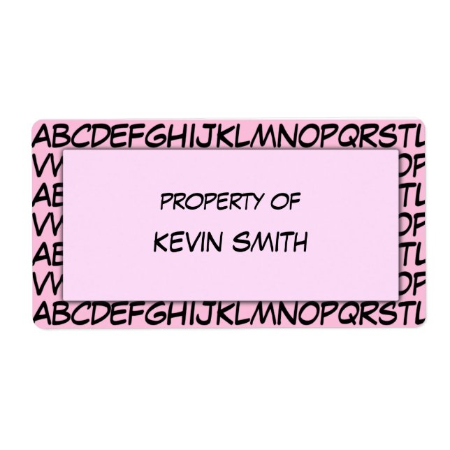 Alphabet School Labels (Front)