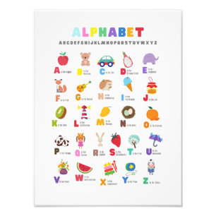 Alphabet School Poster with pictures