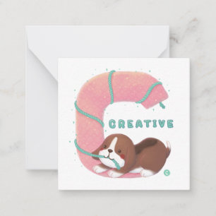 Alphabet Series: "C" Creative Beagle Illustration Note Card