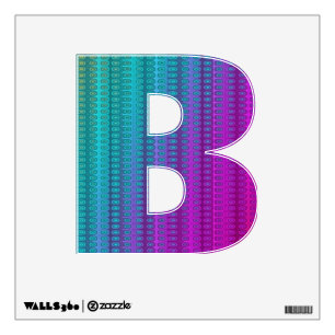 Alphabet Shape B - Funny Colored Fractal Pattern Wall Sticker