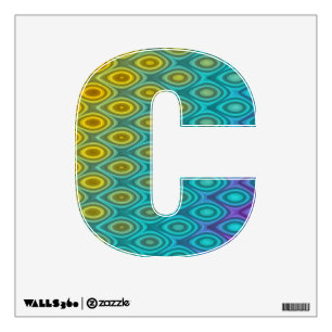 Alphabet Shape C - Funny Colored Fractal Pattern Wall Sticker
