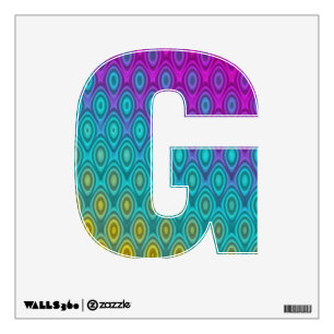 Alphabet Shape G - Funny Colored Fractal Pattern Wall Decal
