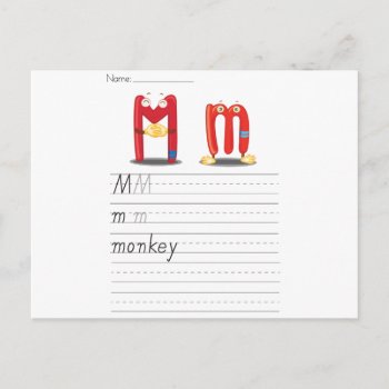 Alphabet Sheet Postcard by GraphicsRF at Zazzle
