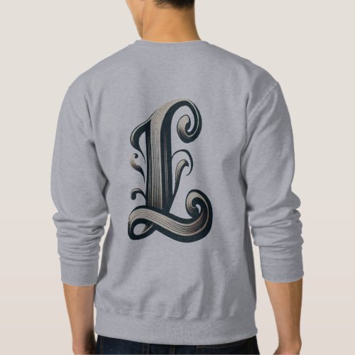 Alphabet Shirt with Letter L Basic Sweatshirt