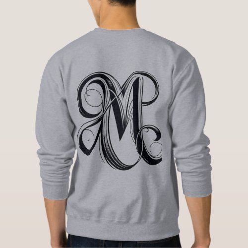 Alphabet Shirt with Letter M Basic Sweatshirt