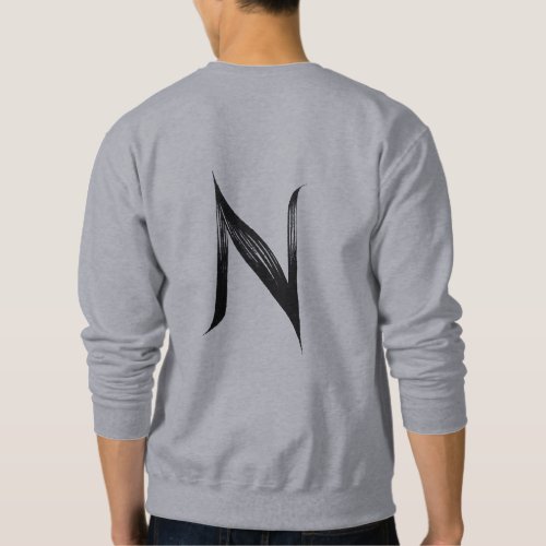 Alphabet Shirt with Letter N Basic Sweatshirt