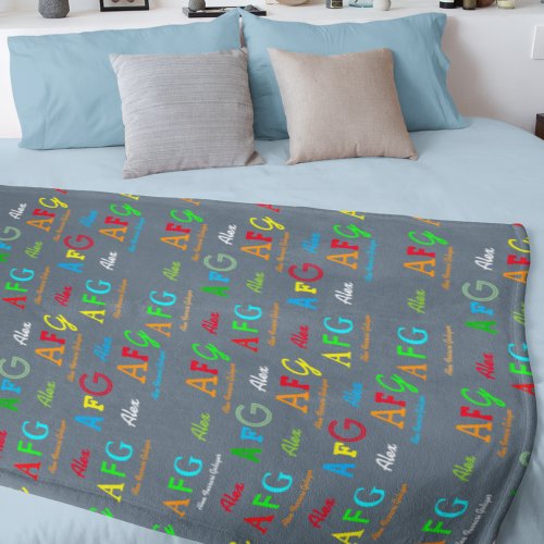 alphabet soup letters fleece blanket