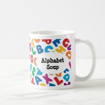 Alphabet Soup Mug by pomegranate_gallery at Zazzle