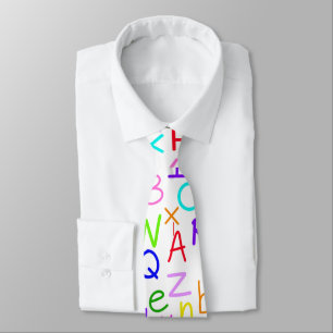 Alphabet Soup (on white) Neck Tie