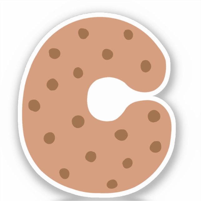 Alphabet Sticker, Letter C Sticker, Cookie  Sticker (Front)