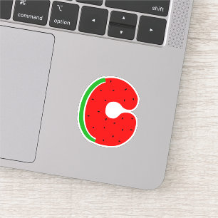 Alphabet Sticker, Letter C Sticker, Watermelon Sticker