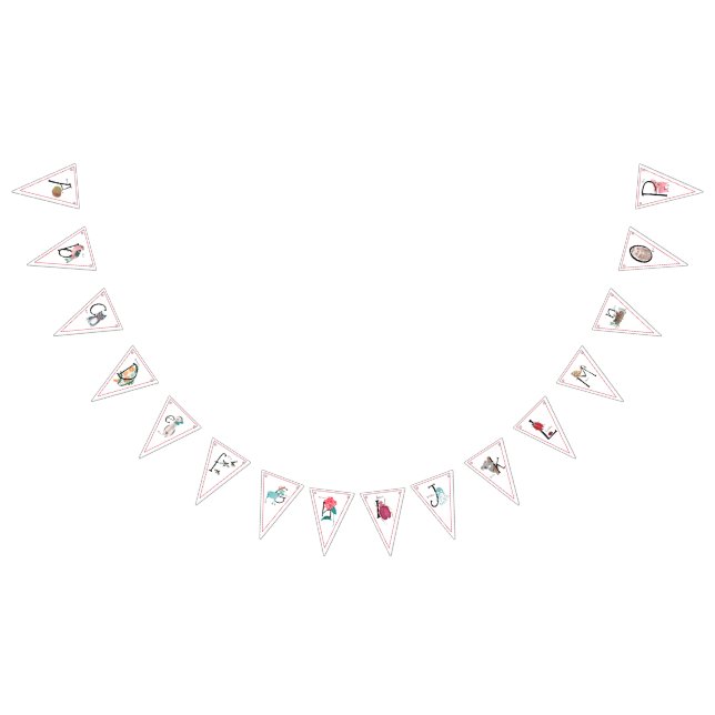 Alphabet storybook abc school party  bunting flags (All)