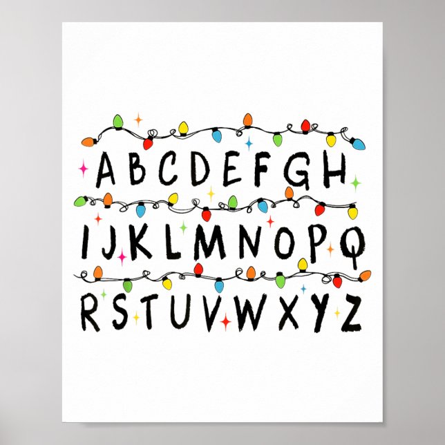 Alphabet Stranger Christmas 2025 Lights Boys Girls Poster (Front)