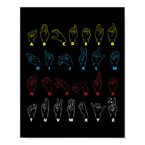 Alphabet Teacher American Sing Language Asl Chart