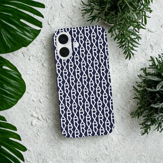 Alphabet Text Pattern Custom Initials Monogrammed Case-Mate iPhone Case (A fun text pattern phone case with space for your initials!)