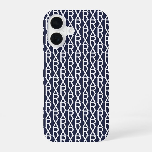 Alphabet Text Pattern Custom Initials Monogrammed Iphone Case (Back)