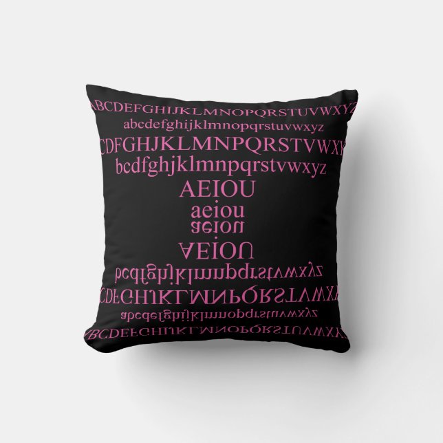 Alphabet Throw Pillow (Front)