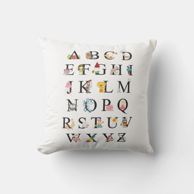 Alphabet Throw Pillow (Front)