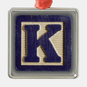 Alphabet Toy Block K Metal Ornament